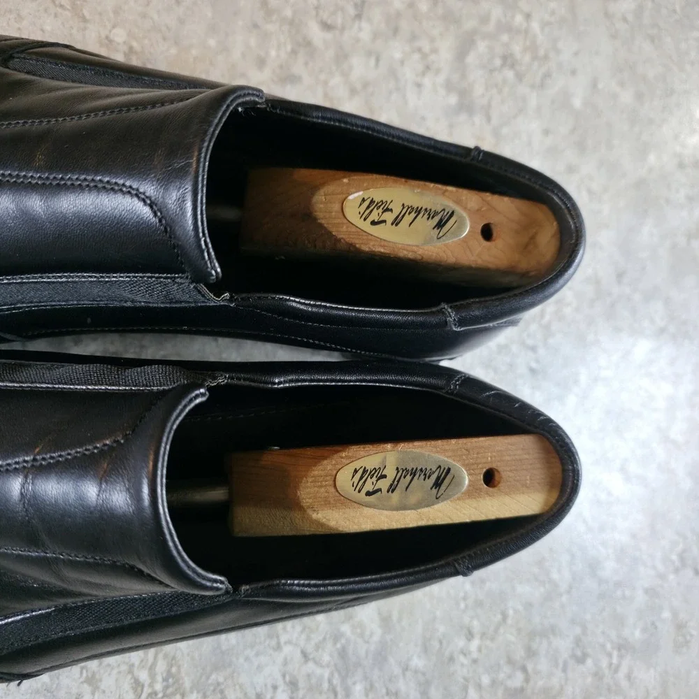 Bruno Magli Slip On Faumo Shoes Mens 11.5 Black Leather Loafers Dress *Read Desc